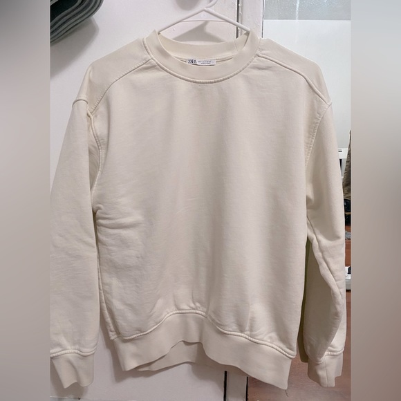 Zara Sweaters Zara Crew Neck Sweater Small Ecru Poshmark